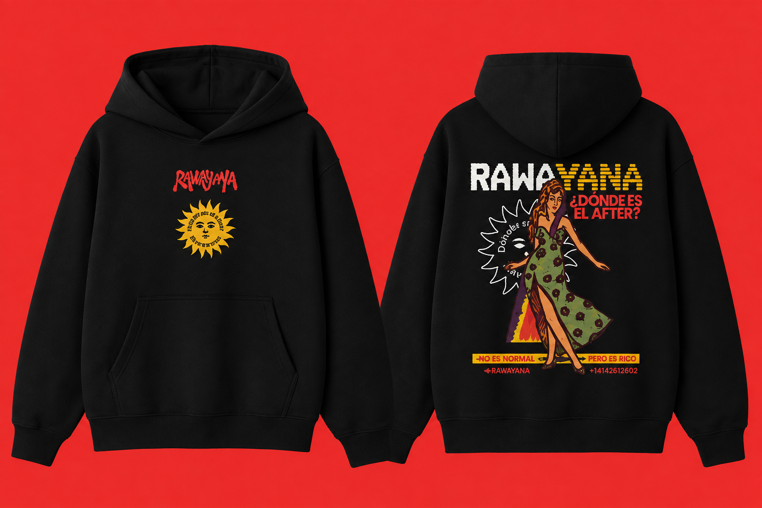 Poleron rawayana- Negro- UNISEX- 30% OFF