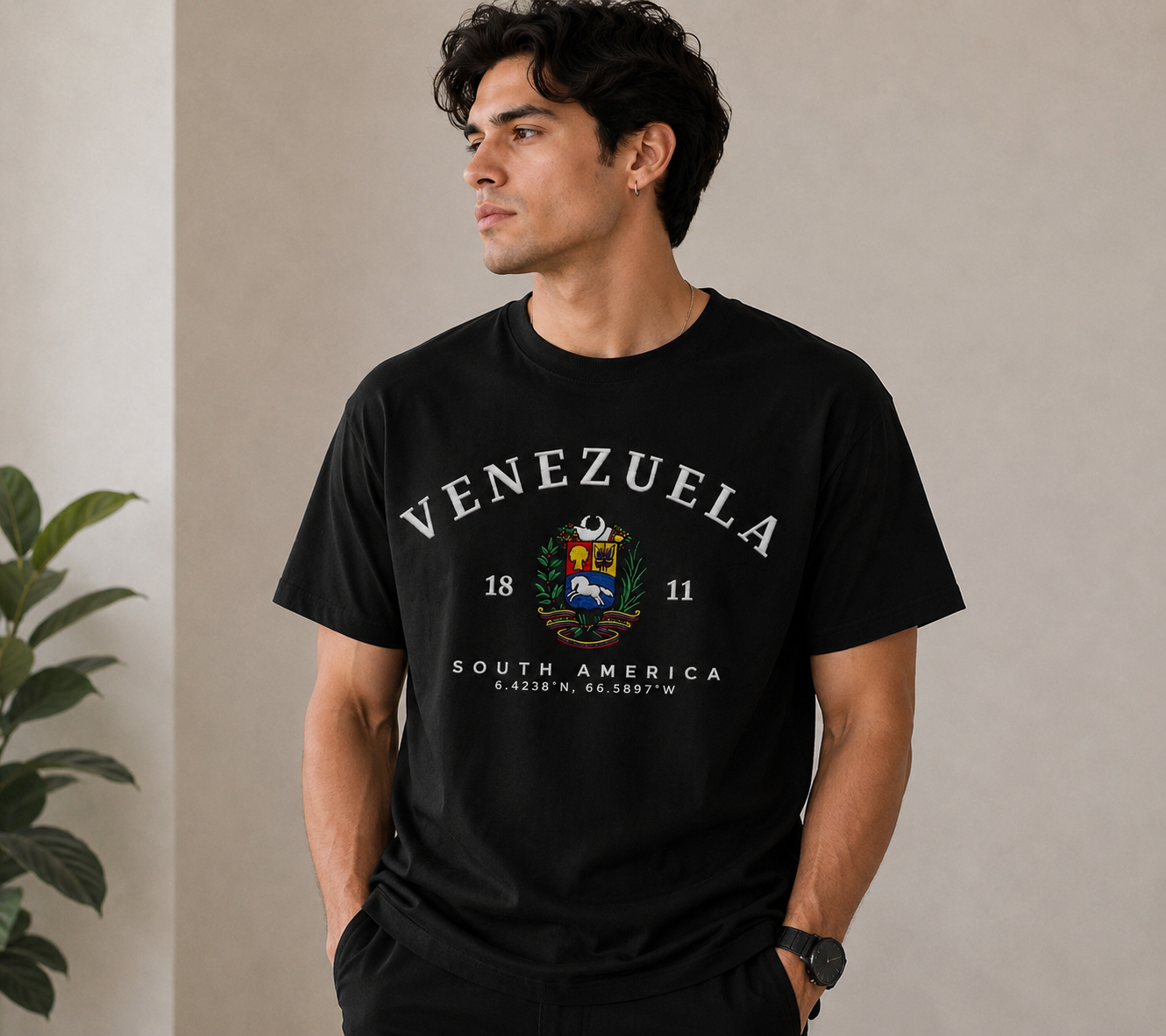 Polera Venezuela con escudo y coordenadas- UNISEX- 30% OFF