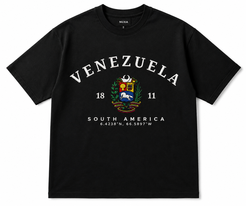 Polera Venezuela con escudo y coordenadas- UNISEX- 30% OFF