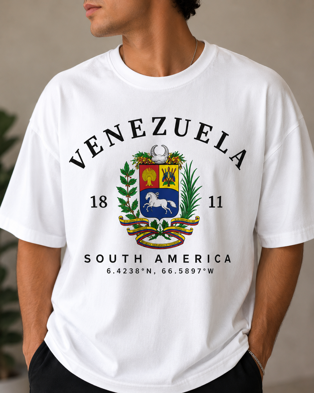 Polera Venezuela con escudo y coordenadas- UNISEX- 30% OFF