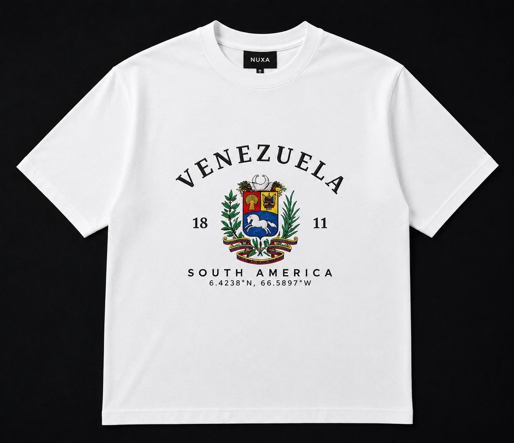 Polera Venezuela con escudo y coordenadas- UNISEX- 30% OFF