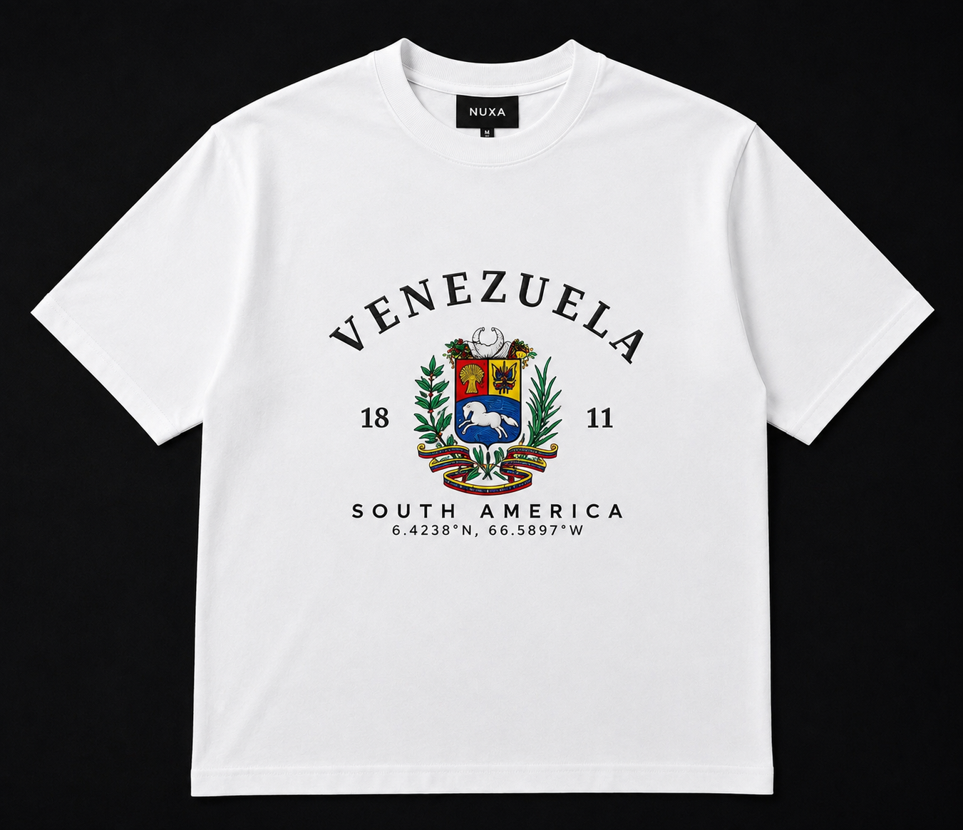 Polera Venezuela con escudo y coordenadas- UNISEX- 30% OFF