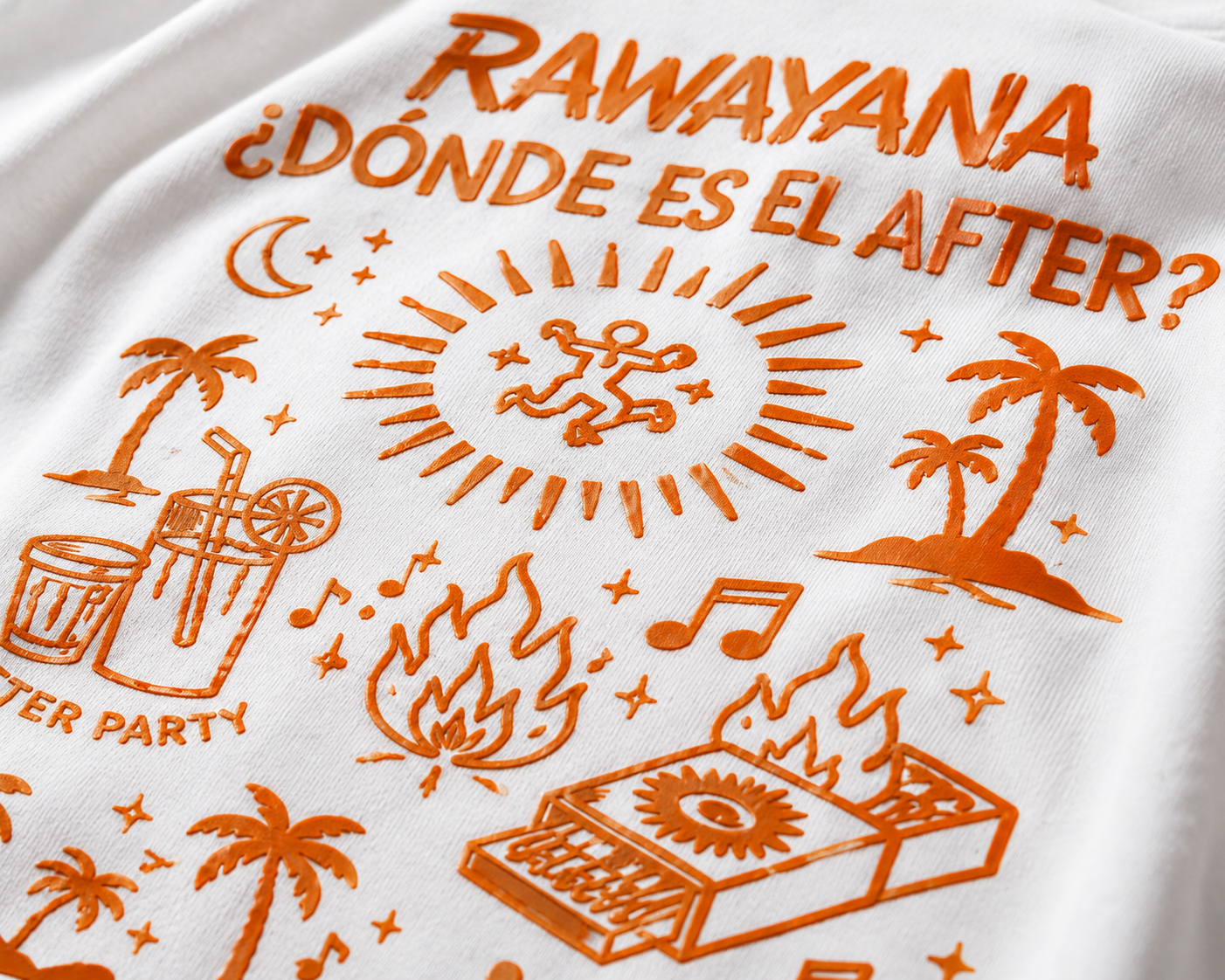 RAWAYANA — ¿DÓNDE ES EL AFTER? Blanco - UNISEX- 30% OFF
