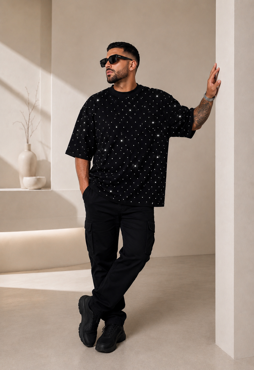 Polera Cristales Blancos UNISEX