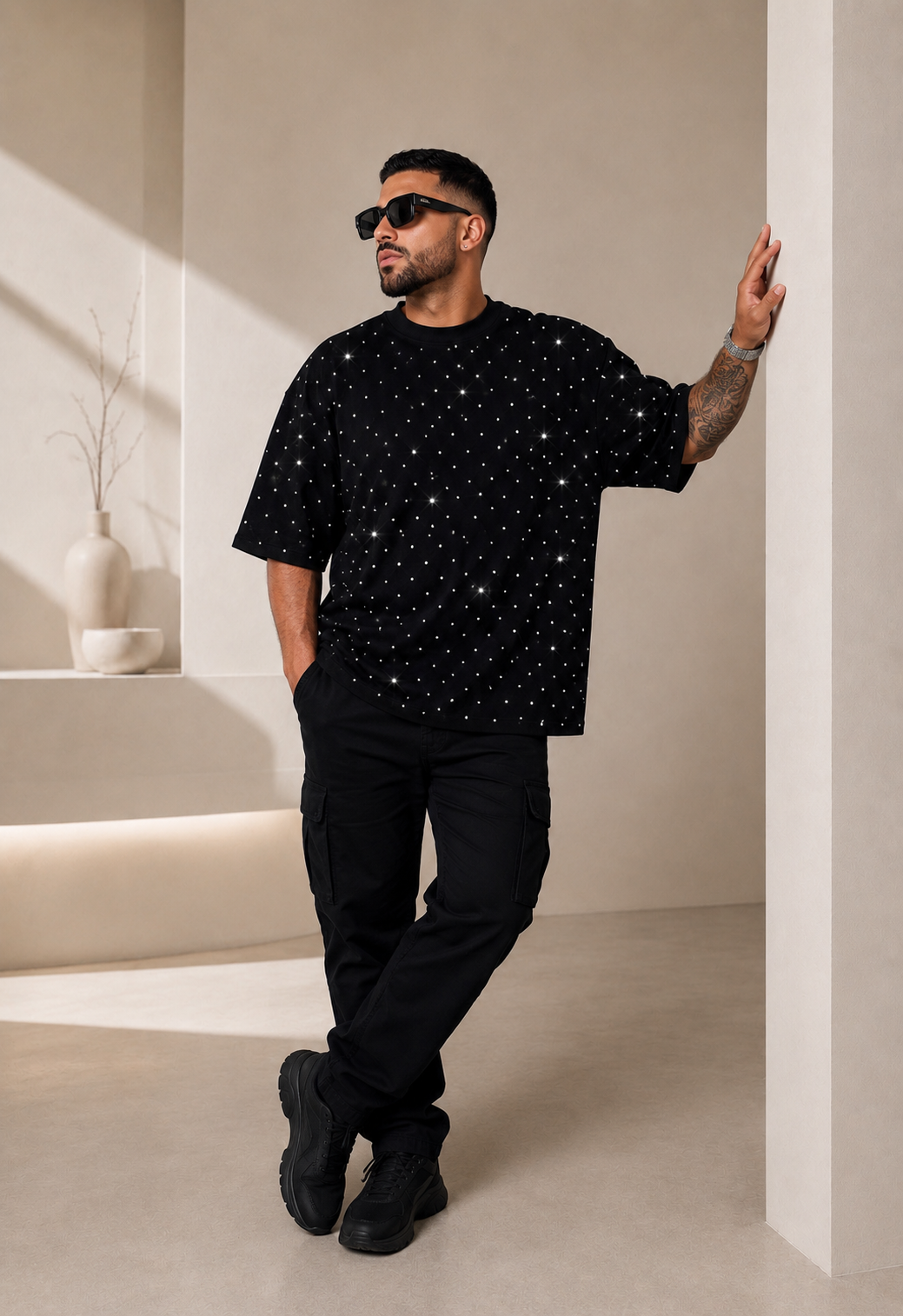 Polera Cristales Blancos UNISEX