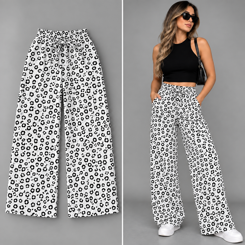 Pantalón Leopardo Blanco