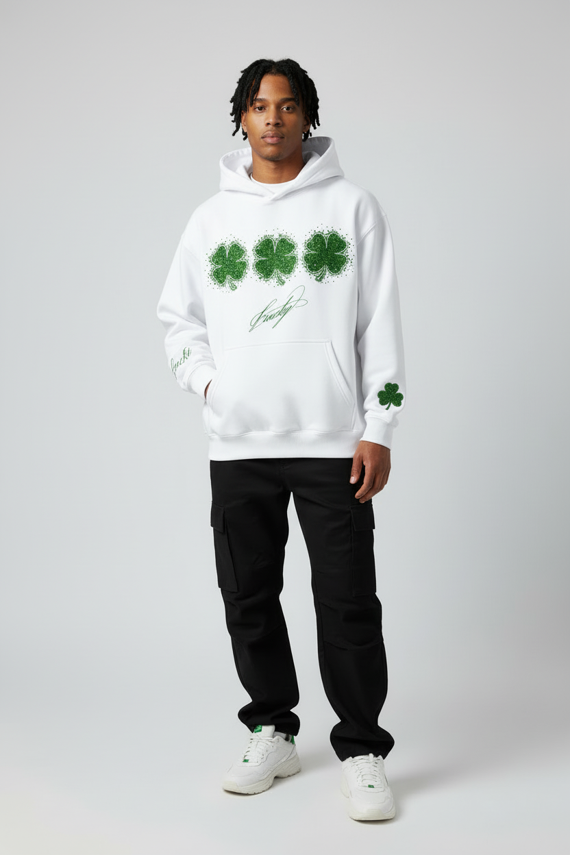 Hoodie Lucky Blanco - Frente