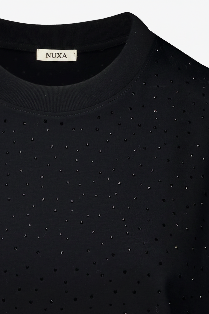 Polera Cristales Negros UNISEX
