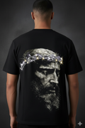 Polera negra con diseño Cristo