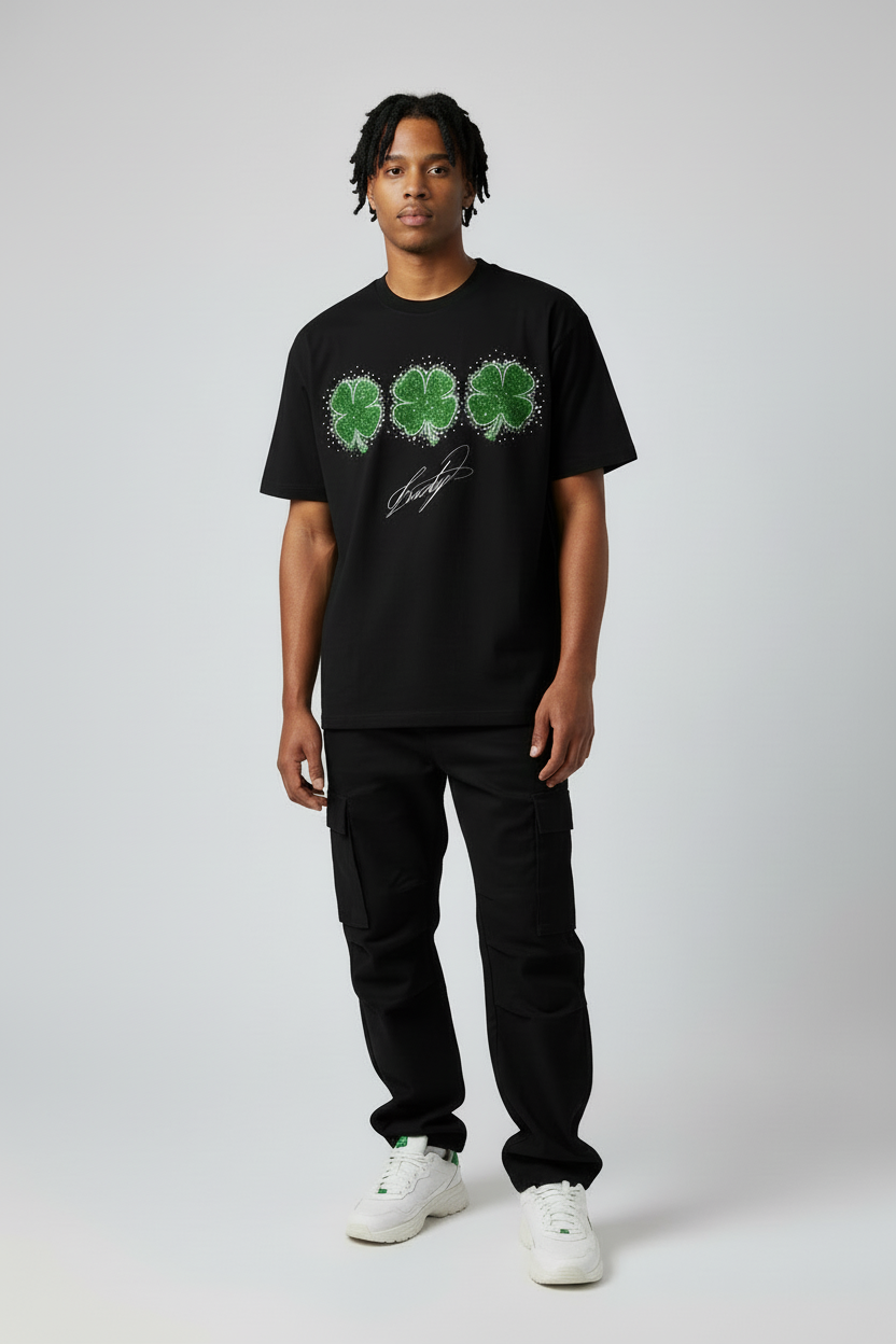 Polera Negra Lucky - Frente
